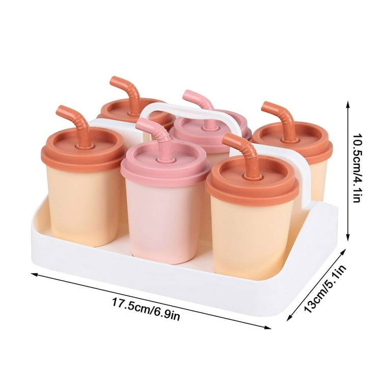 Milk Tea Cup Ice Mold, Creative Popsicle Ice Mold, Wovilon Creative Popsicle Mold, 6 Grid Plastic Popsicle Ice Mold Milk Tea Cup Ice Mold, Creative Popsicle Ice Mold, Wovilon Creative Popsicle Mold, 6 Grid Plastic Popsicle Ice Mold
